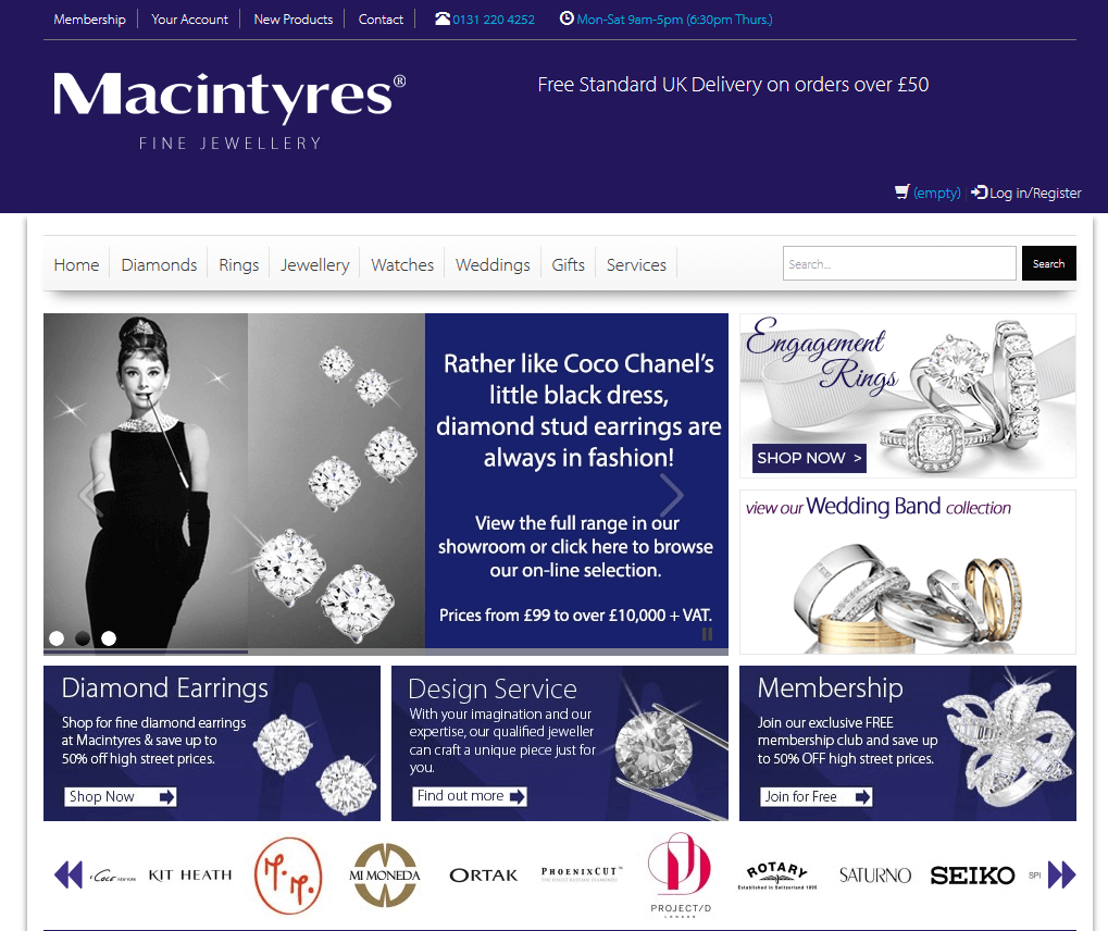 Macintyres Jewellery E-commerce