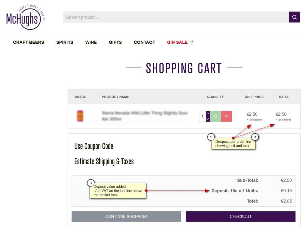 re-turn checkout basket example. 